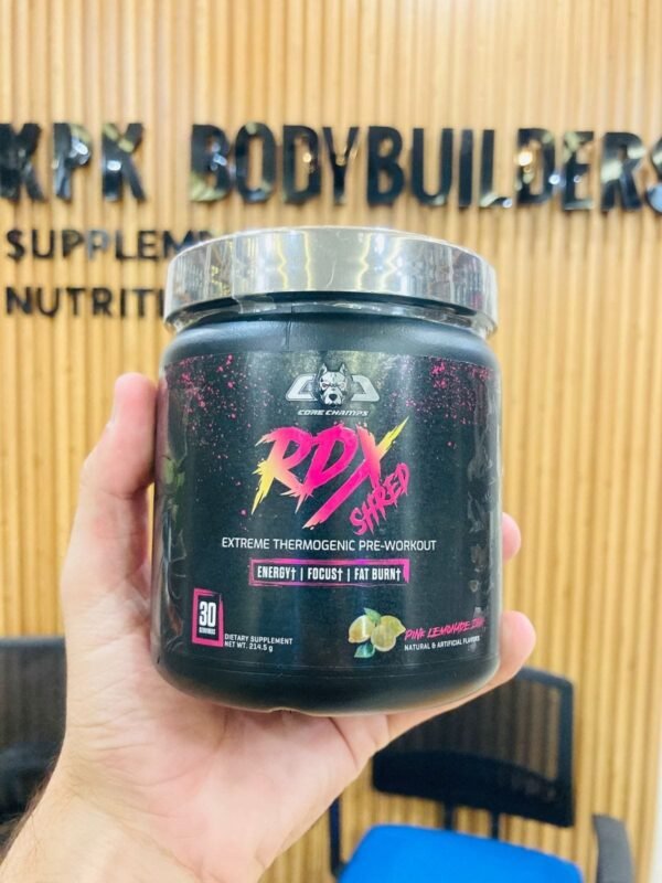 Core Champs RDX Shred Extreme Thermogenic Pre-Workout Pink Lemonade Zing 30 Servings