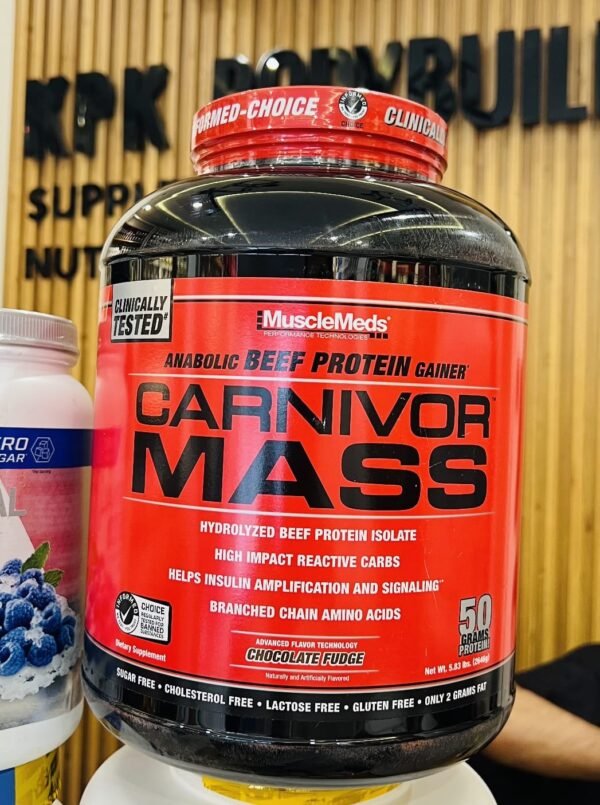 MuscleMeds Carnivor Mass Anabolic Beef Protein Gainer Chocolate Fudge 5.83lbs