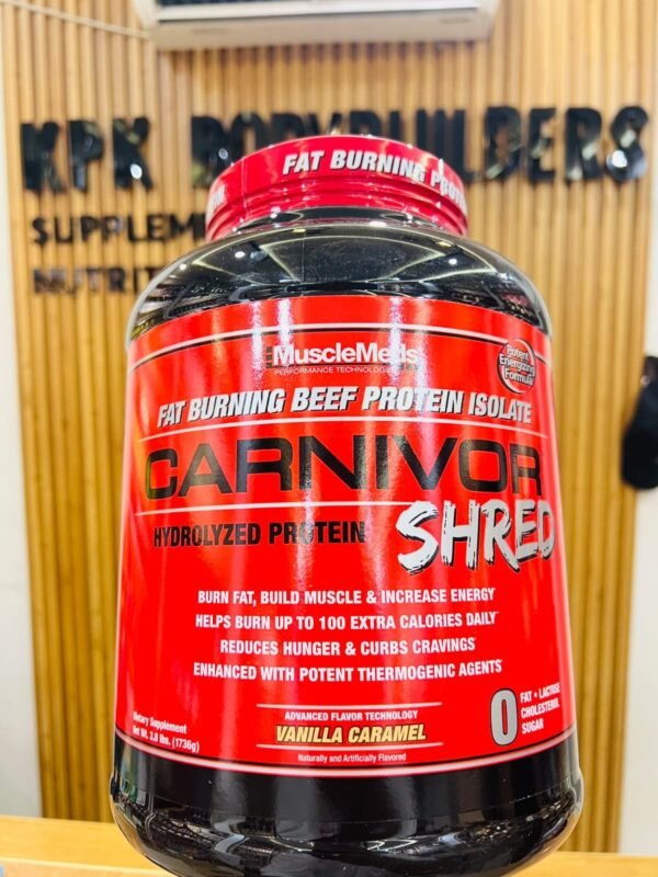 MuscleMeds Carnivor Shred Fat Burning Beef Protein Isolate Vanilla Caramel 3.8lbs